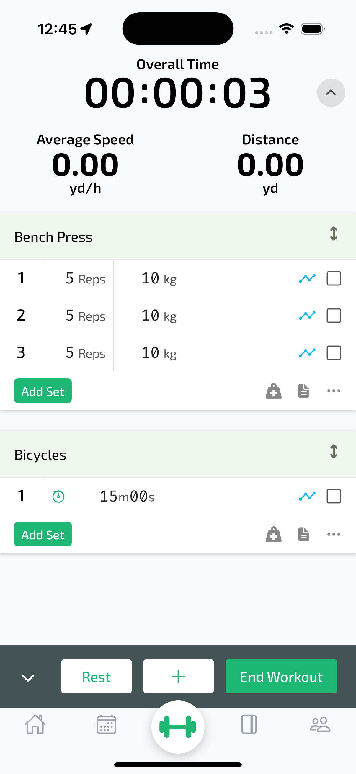 Active Workout on Mobile App